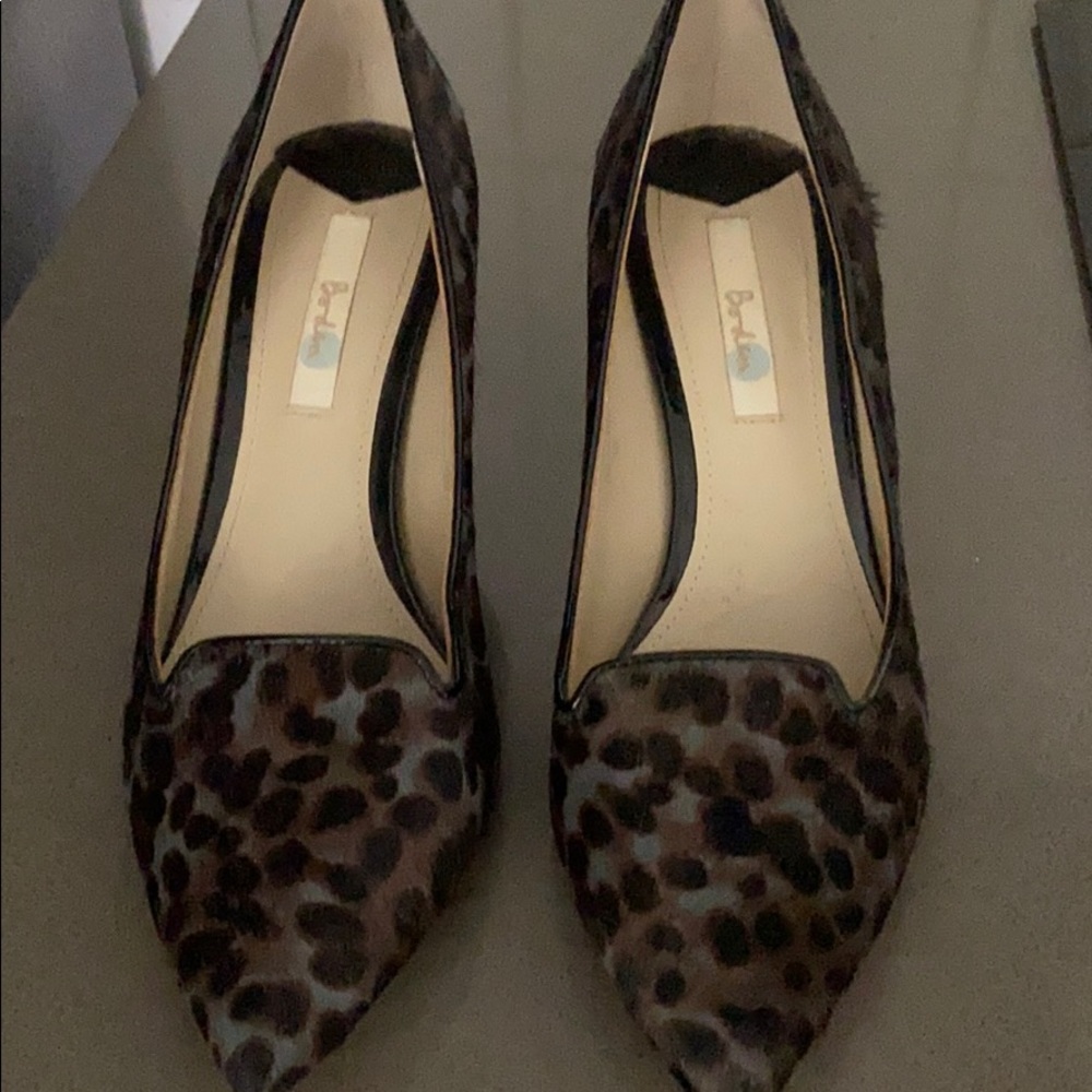 Boden Grey Leopard Heels NWOT 8